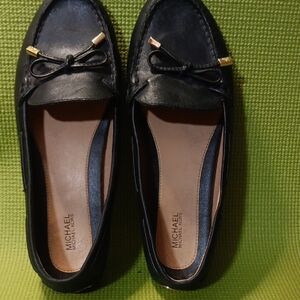 Michael Kors Black Flats with Gold Details